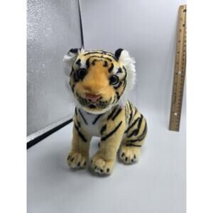 Bengal TIGER Cub Plush Orange Black Stuffed Animal Decor Soft Doll Realistic 8"